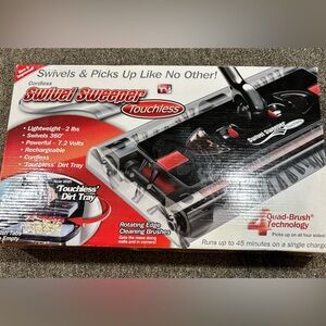 ONTEL Swivel Sweeper - Cordless, Rechargeable, Black | AS SEEN ON TV - BRAND NEW